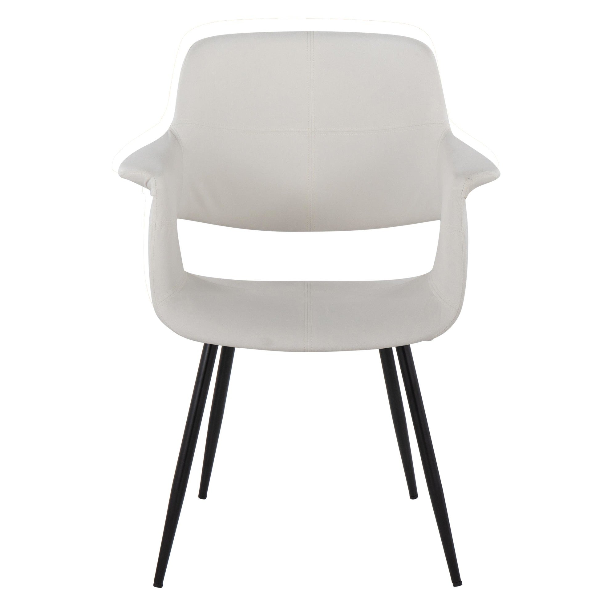 Vintage Flair Chair - Set of 2 - Black Metal, Cream Velvet