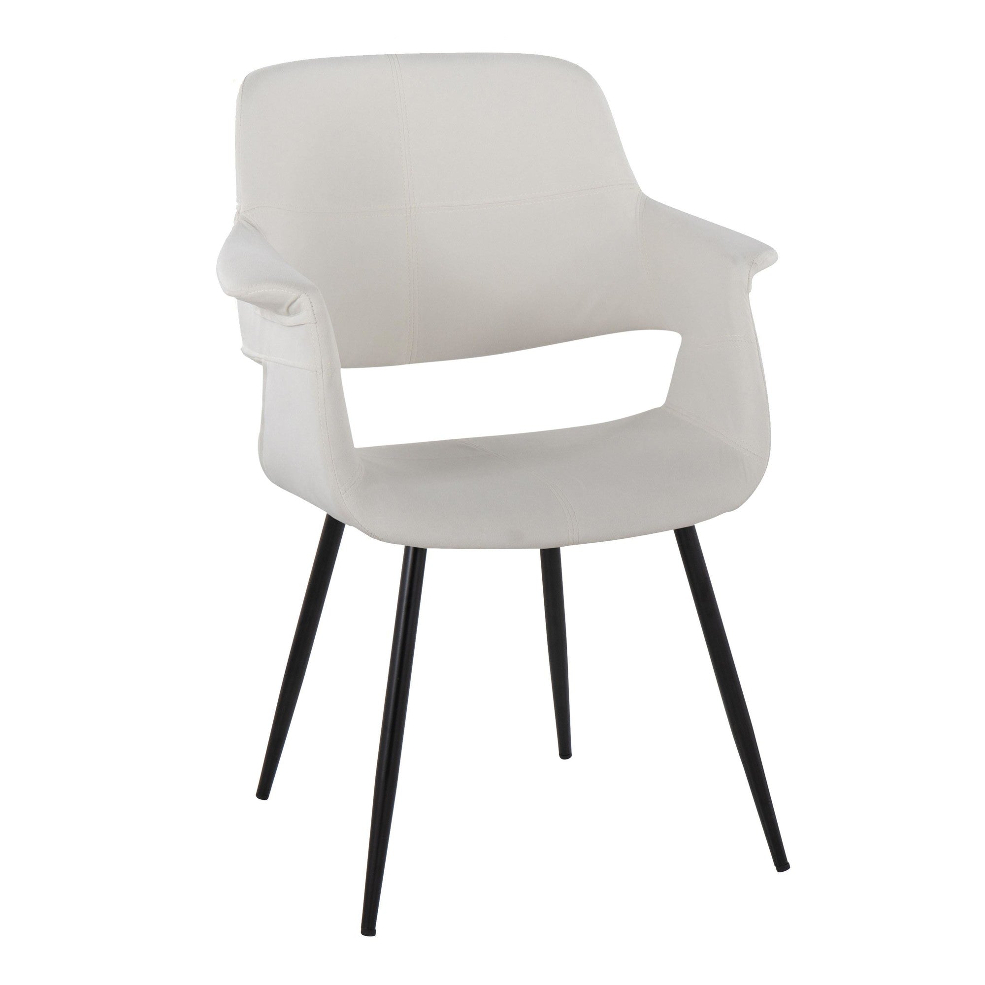 Vintage Flair Chair - Set of 2 - Black Metal, Cream Velvet