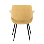 Vintage Flair Chair - Set of 2 - Black Metal, Yellow Fabric