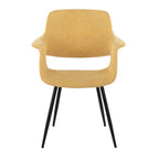 Vintage Flair Chair - Set of 2 - Black Metal, Yellow Fabric