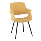 Vintage Flair Chair - Set of 2 - Black Metal, Yellow Fabric