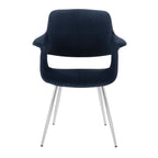 Vintage Flair Chair - Set of 2 - Chrome Metal, Blue Velvet