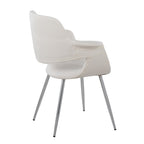Vintage Flair Chair - Set of 2 - Chrome Metal, Cream Velvet