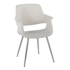 Vintage Flair Chair - Set of 2 - Chrome Metal, Cream Velvet