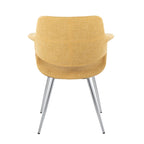 Vintage Flair Chair - Set of 2 - Chrome Metal, Yellow Fabric