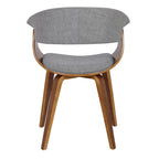 Vintage Mod Chair - Walnut Wood, Light Grey Fabric