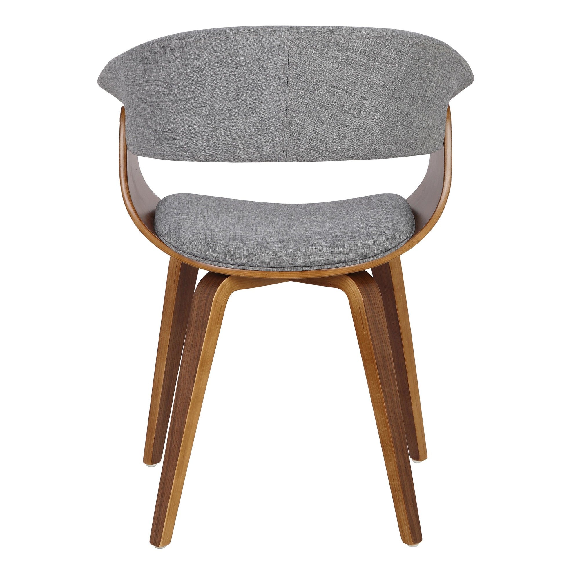 Vintage Mod Chair - Set of 2 - Walnut Wood, Light Grey Fabric