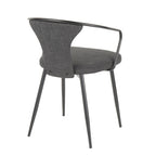 Waco Upholstered Chair - Black Metal, Grey Fabric