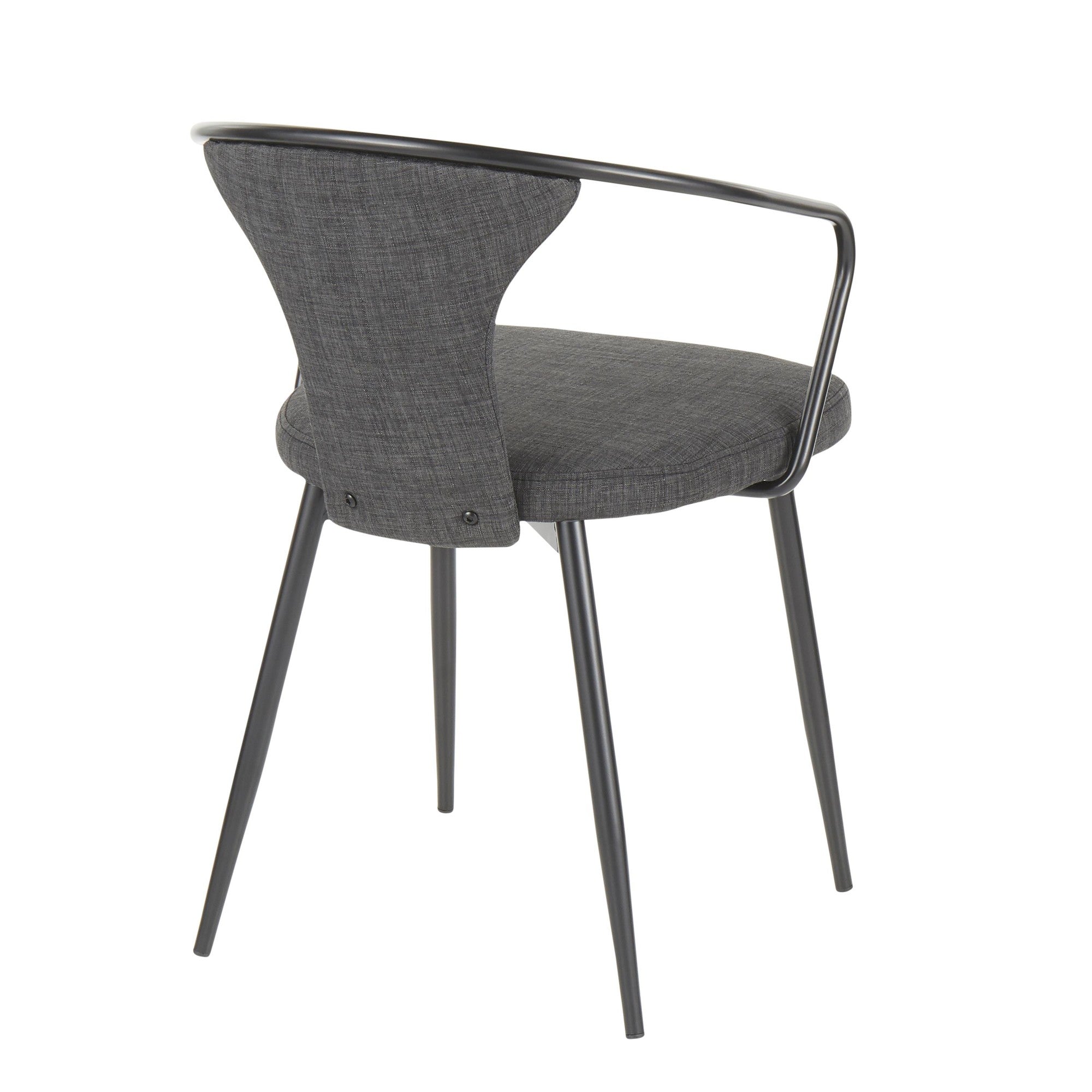 Waco Upholstered Chair - Black Metal, Grey Fabric