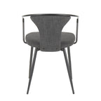 Waco Upholstered Chair - Black Metal, Grey Fabric