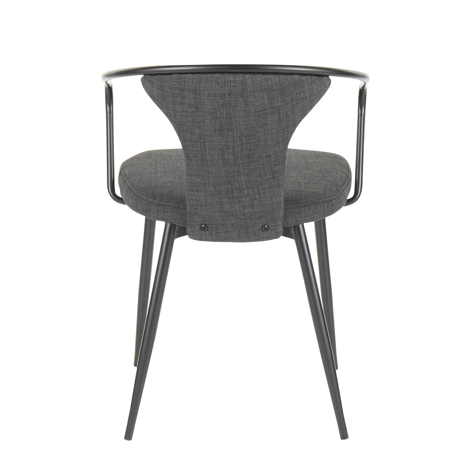 Waco Upholstered Chair - Black Metal, Grey Fabric