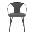 Waco Upholstered Chair - Black Metal, Grey Fabric