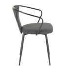 Waco Upholstered Chair - Black Metal, Grey Fabric