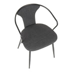 Waco Upholstered Chair - Black Metal, Grey Fabric