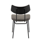 Walker Chair - Set of 2 - Black Metal, Dark Grey PU, Black Wood
