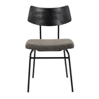Walker Chair - Set of 2 - Black Metal, Dark Grey PU, Black Wood