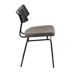 Walker Chair - Set of 2 - Black Metal, Dark Grey PU, Black Wood