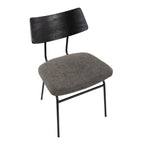 Walker Chair - Set of 2 - Black Metal, Dark Grey PU, Black Wood