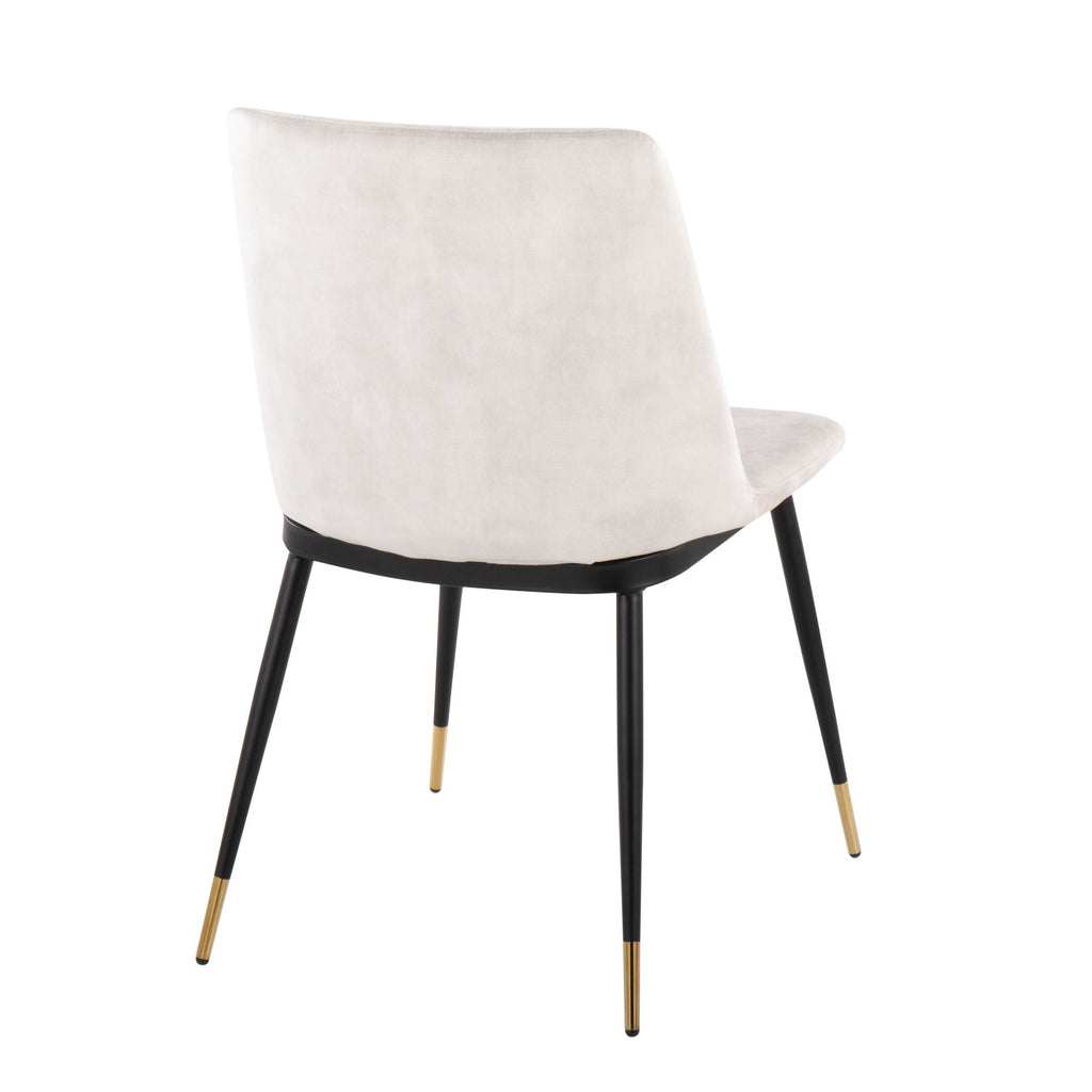 Wanda Chair - Set of 2 - Black Metal, Gold Metal, Beige Velvet