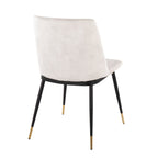 Wanda Chair - Set of 2 - Black Metal, Gold Metal, Beige Velvet