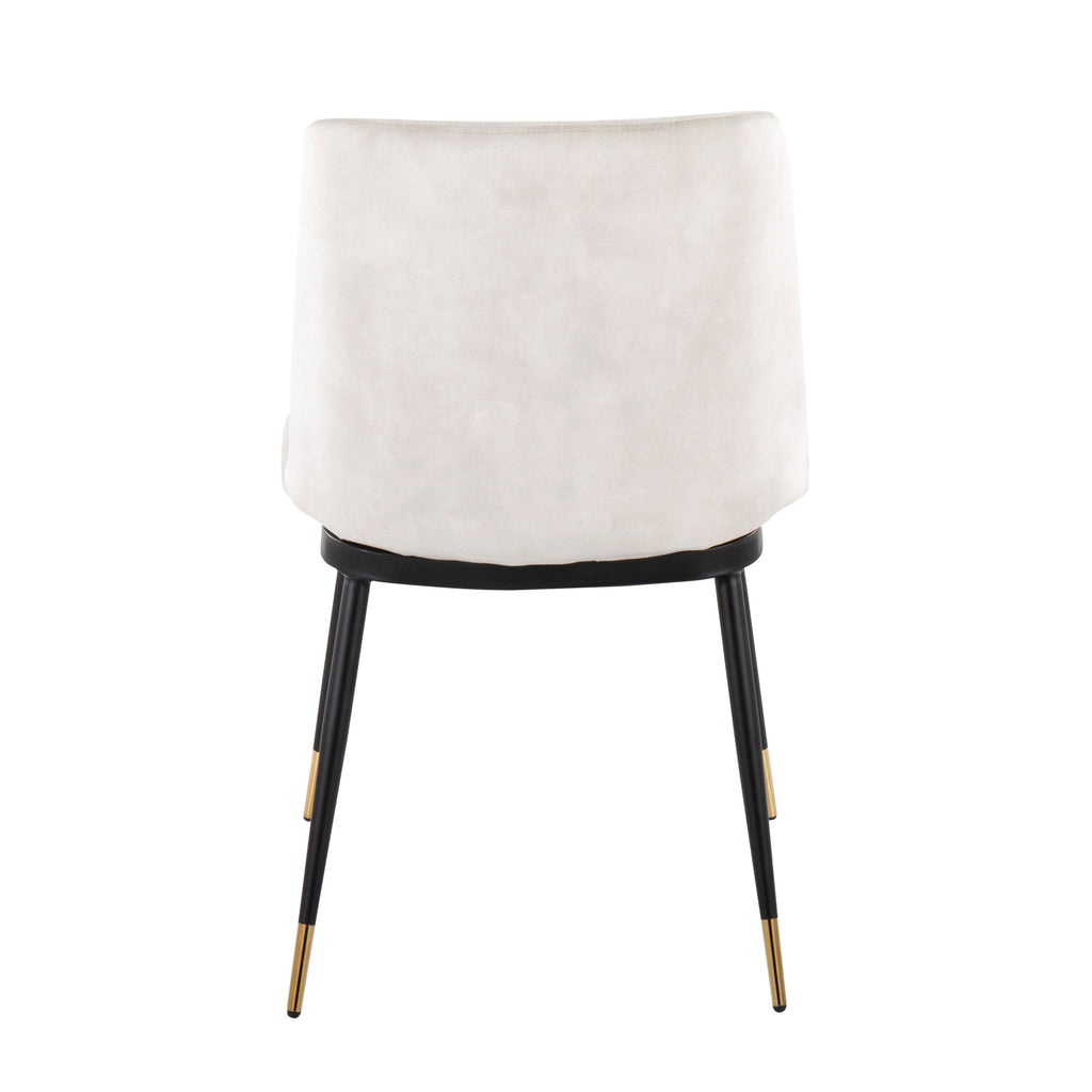 Wanda Chair - Set of 2 - Black Metal, Gold Metal, Beige Velvet