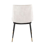 Wanda Chair - Set of 2 - Black Metal, Gold Metal, Beige Velvet