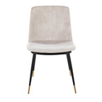 Wanda Chair - Set of 2 - Black Metal, Gold Metal, Beige Velvet