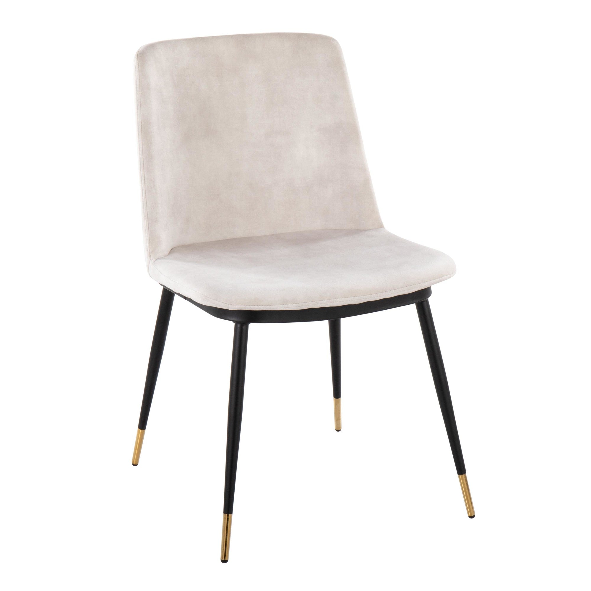 Wanda Chair - Set of 2 - Black Metal, Gold Metal, Beige Velvet