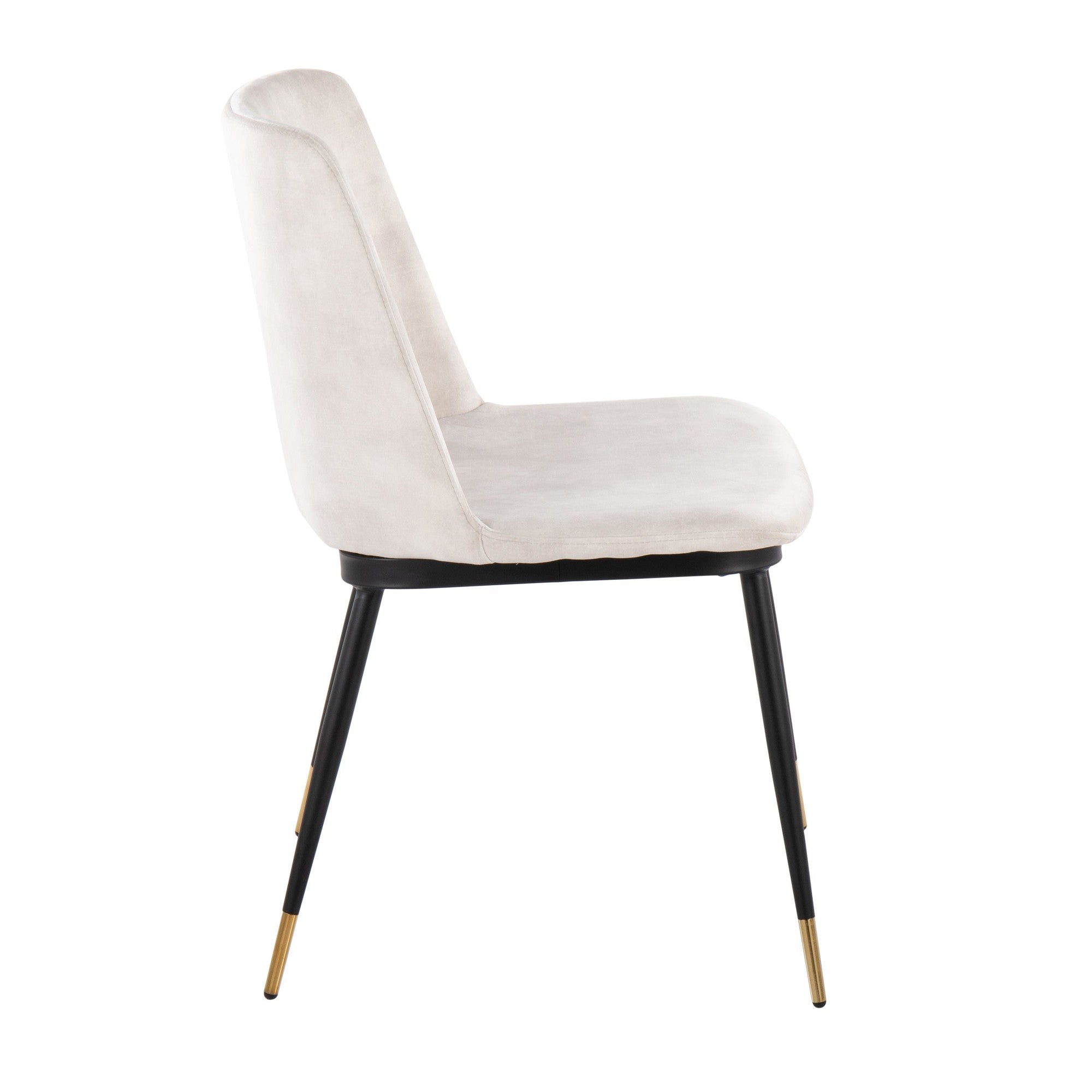 Wanda Chair - Set of 2 - Black Metal, Gold Metal, Beige Velvet
