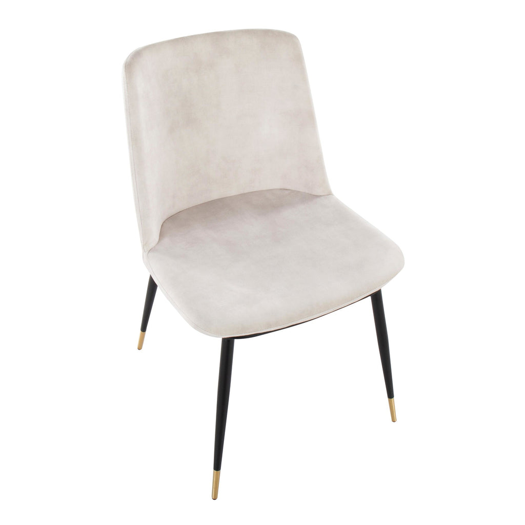 Wanda Chair - Set of 2 - Black Metal, Gold Metal, Beige Velvet