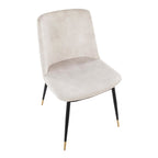 Wanda Chair - Set of 2 - Black Metal, Gold Metal, Beige Velvet