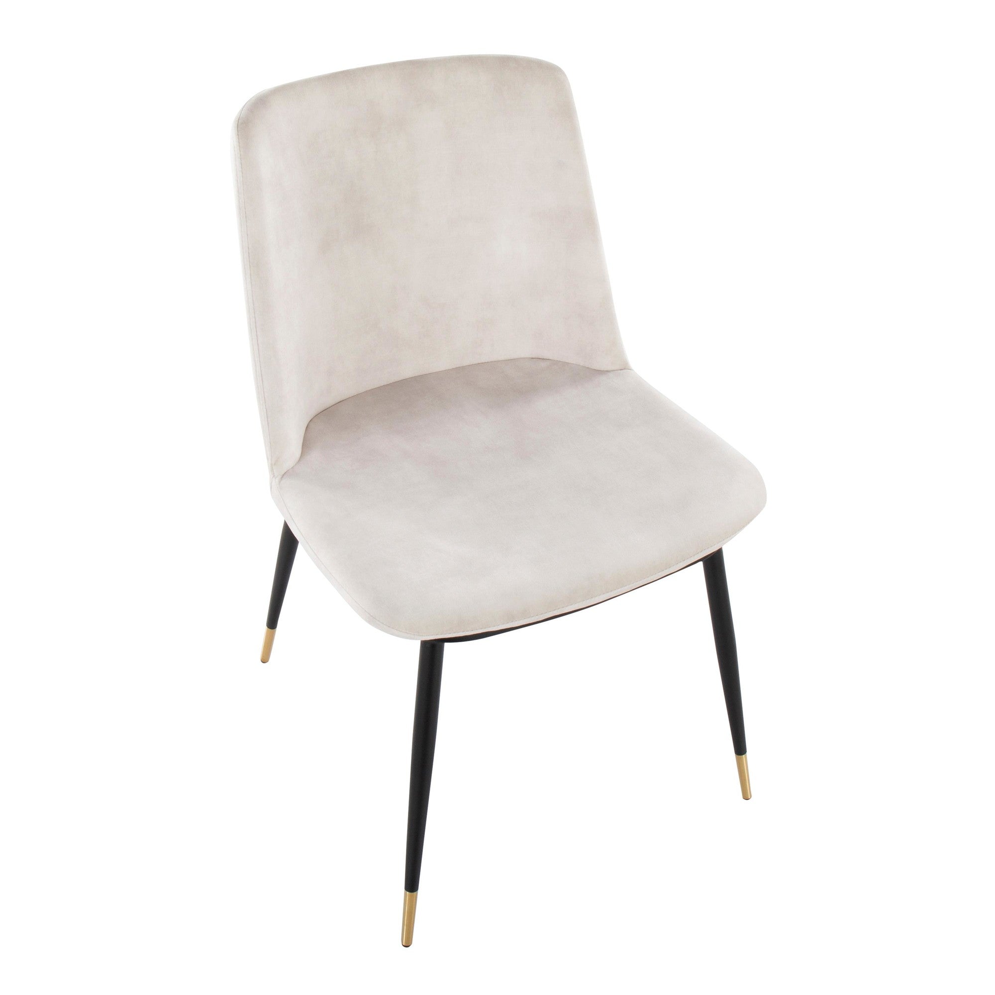 Wanda Chair - Set of 2 - Black Metal, Gold Metal, Beige Velvet