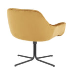 Wayne Swivel Lounge Chair - Black Metal, Chartreuse Velvet