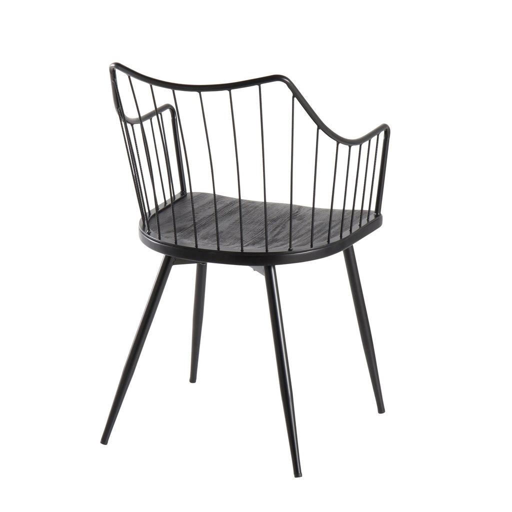 Winston Chair - Black Metal, Black Wood