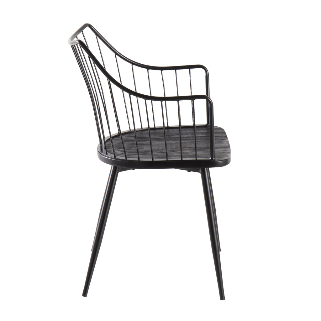 Winston Chair - Black Metal, Black Wood