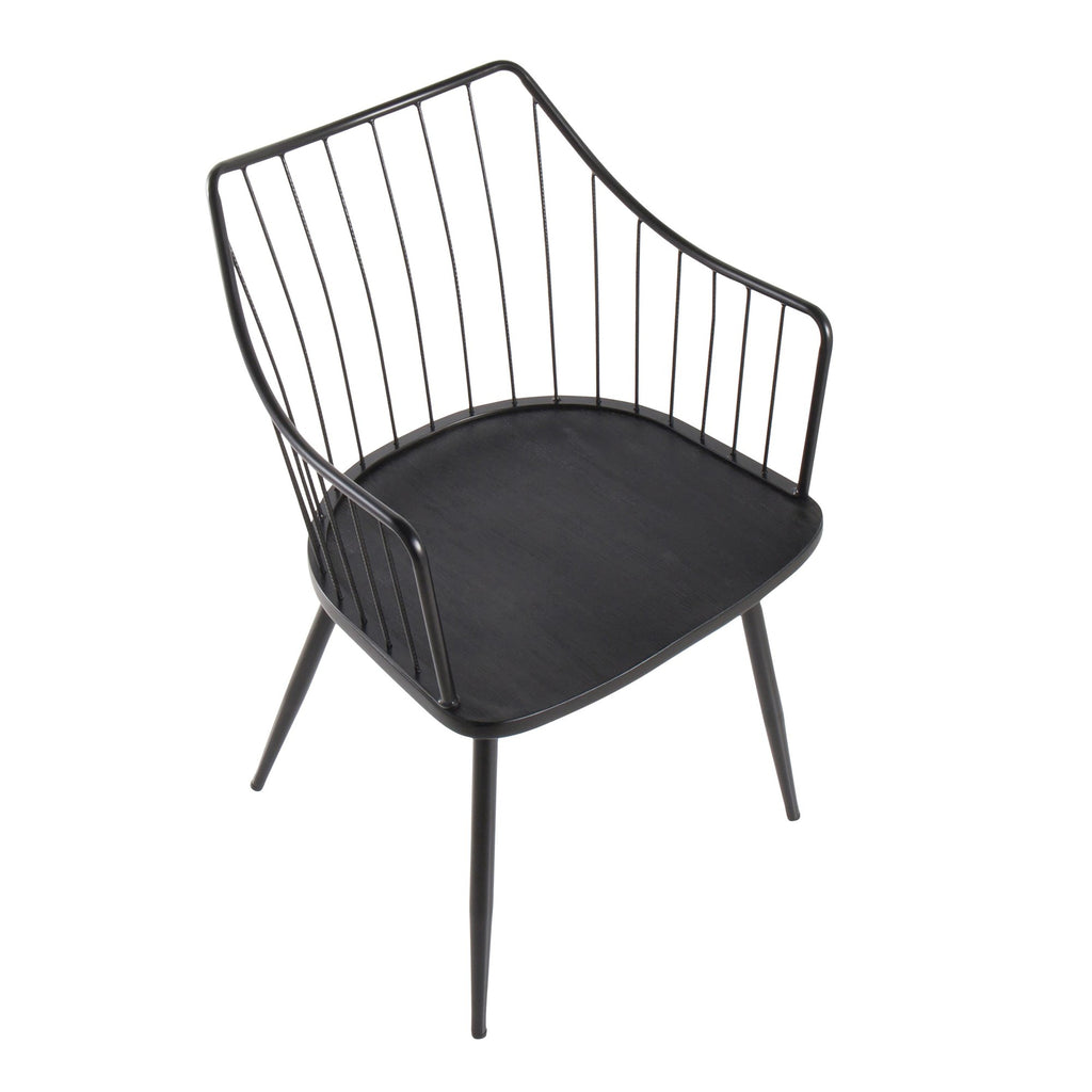 Winston Chair - Black Metal, Black Wood