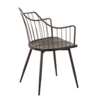 Winston Chair - Brown Metal, Dark Walnut Wood