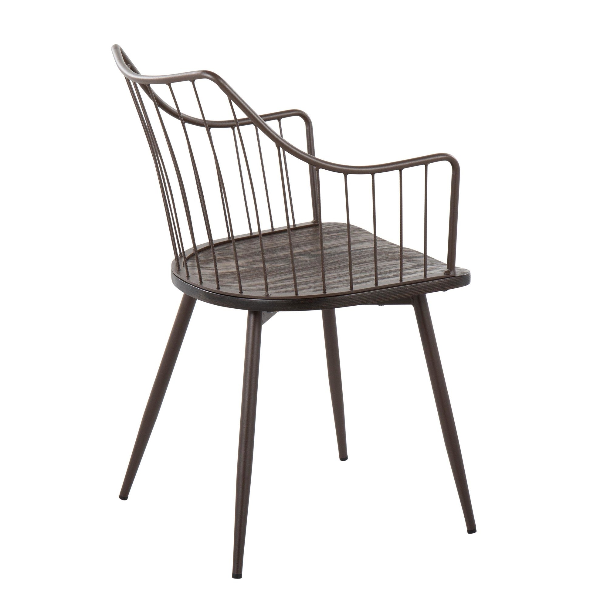 Winston Chair - Brown Metal, Dark Walnut Wood