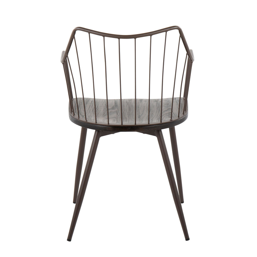 Winston Chair - Brown Metal, Dark Walnut Wood