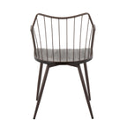 Winston Chair - Brown Metal, Dark Walnut Wood