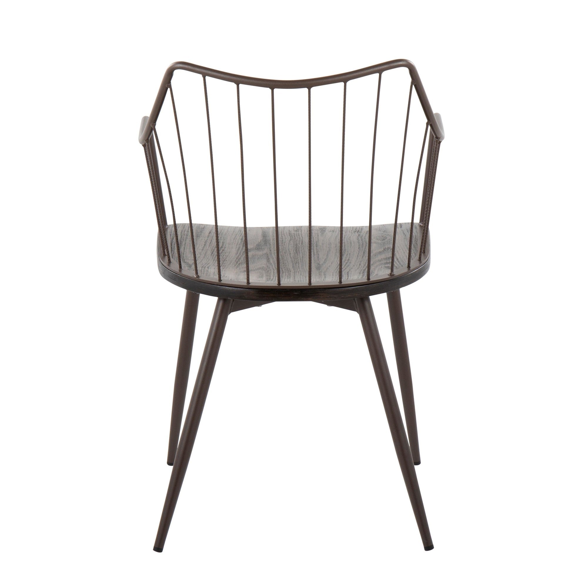 Winston Chair - Brown Metal, Dark Walnut Wood