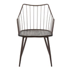 Winston Chair - Brown Metal, Dark Walnut Wood