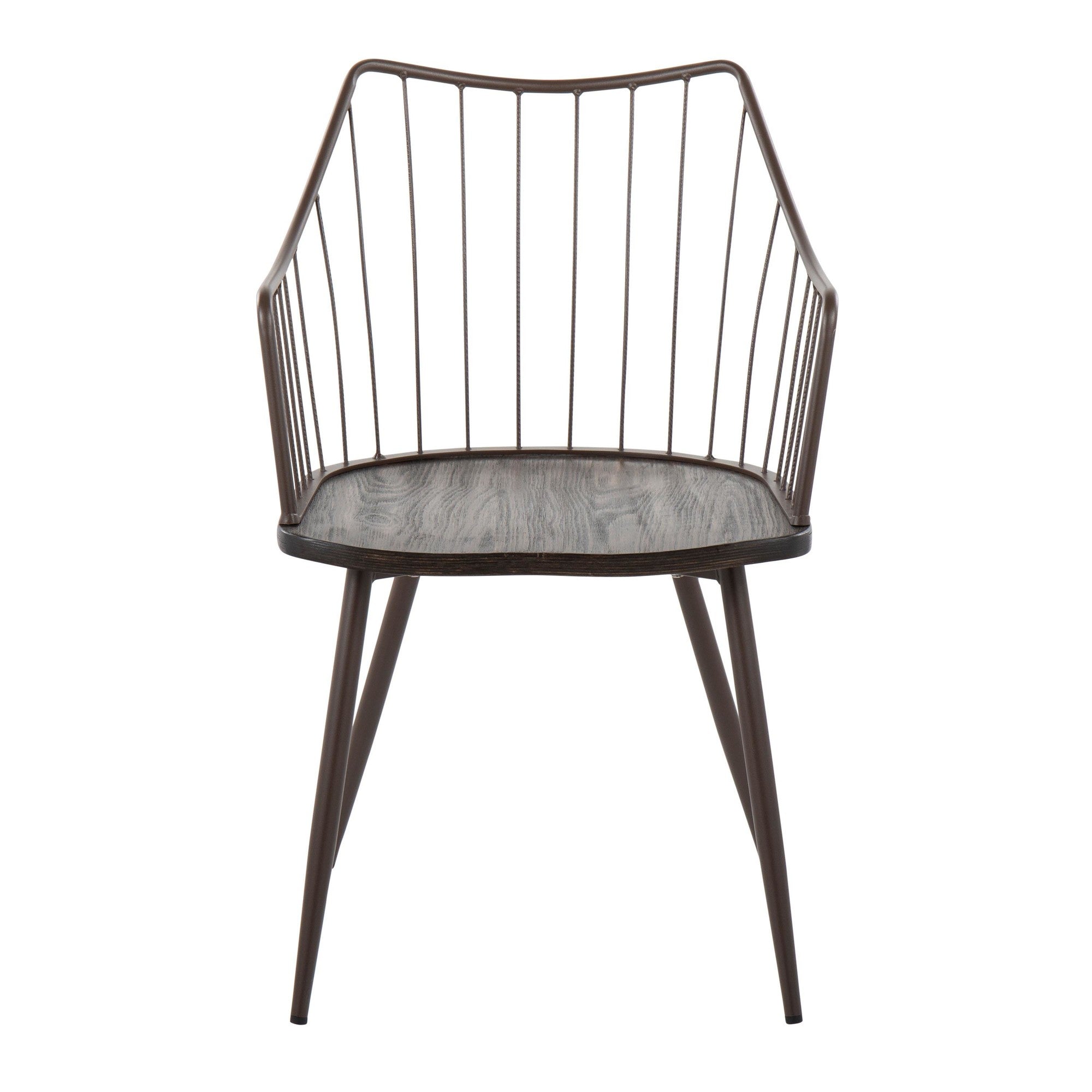 Winston Chair - Brown Metal, Dark Walnut Wood