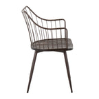 Winston Chair - Brown Metal, Dark Walnut Wood