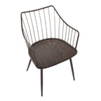 Winston Chair - Brown Metal, Dark Walnut Wood