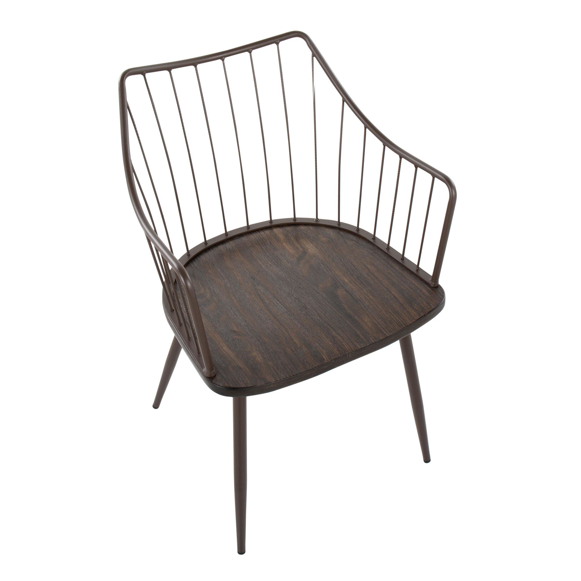 Winston Chair - Brown Metal, Dark Walnut Wood