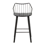 Winston 26" Fixed-Height Counter Stool - Black Wood, Black Metal