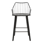 Winston 26" Fixed-Height Counter Stool - Black Wood, Black Metal