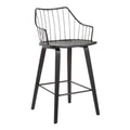Winston 26" Fixed-Height Counter Stool - Black Wood, Black Metal