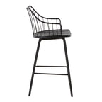 Winston 26" Fixed-Height Counter Stool - Black Wood, Black Metal